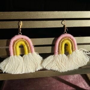 Rainbow pink ethnic stryle retro bohemian boho woman’s earrings AA15